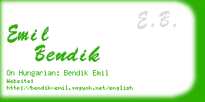 emil bendik business card